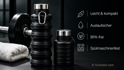 HICKREST® FlexBottle Faltbare Premium Silikon-Trinkflasche