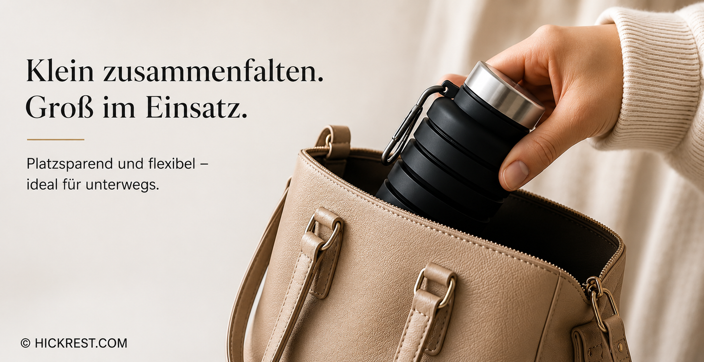 HICKREST® FlexBottle Faltbare Premium Silikon-Trinkflasche
